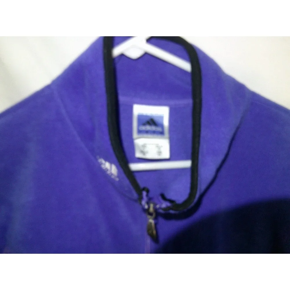 Vintage Adidas Team Fleece Vest Full Zip Sleeveless Jacket Blue‎ Mens Size XL